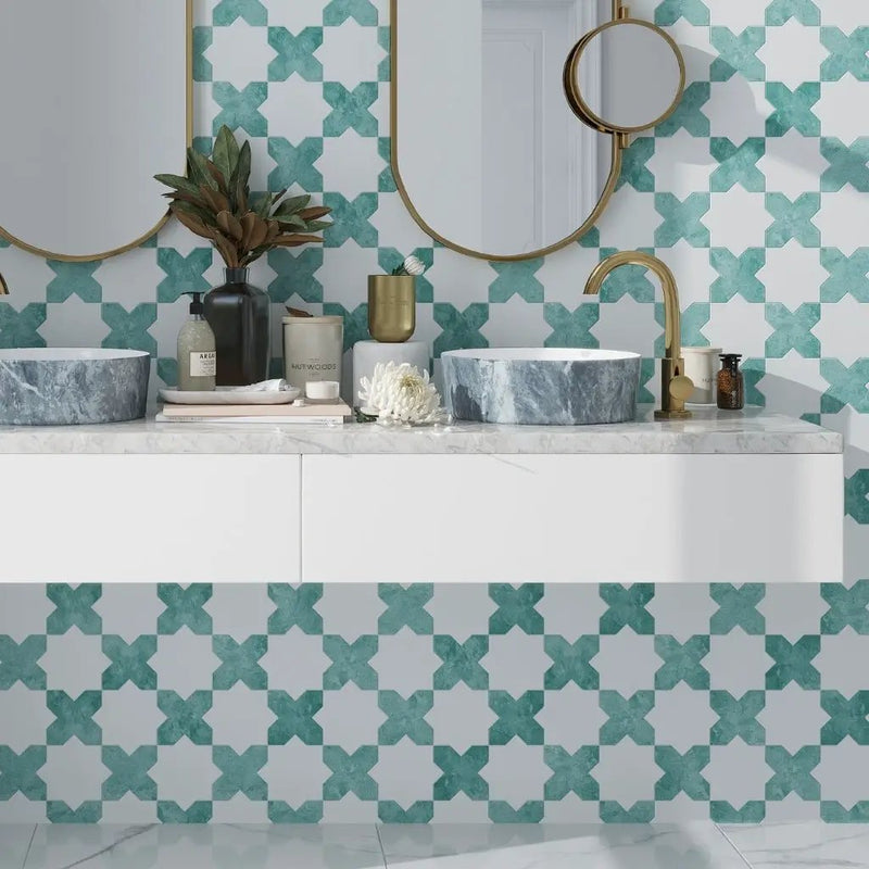 Pistachio Green 5x5 Matte Cross Ceramic Tile (27 pack, 5.37 sq ft/case) by Apollo Tile