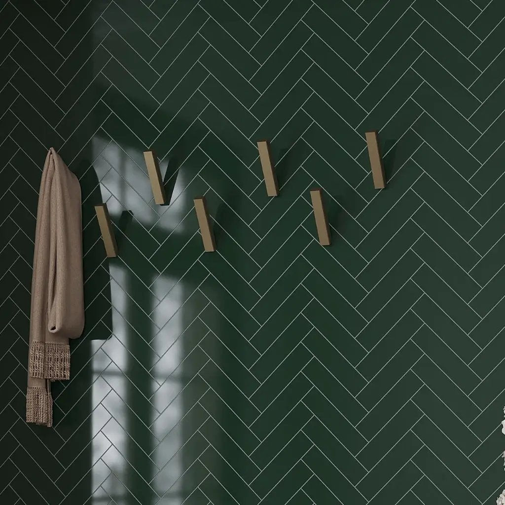 Green 2x8 Glossy Ceramic Subway Tile (60 pack, 6.48 sq ft/case) by Apollo Tile