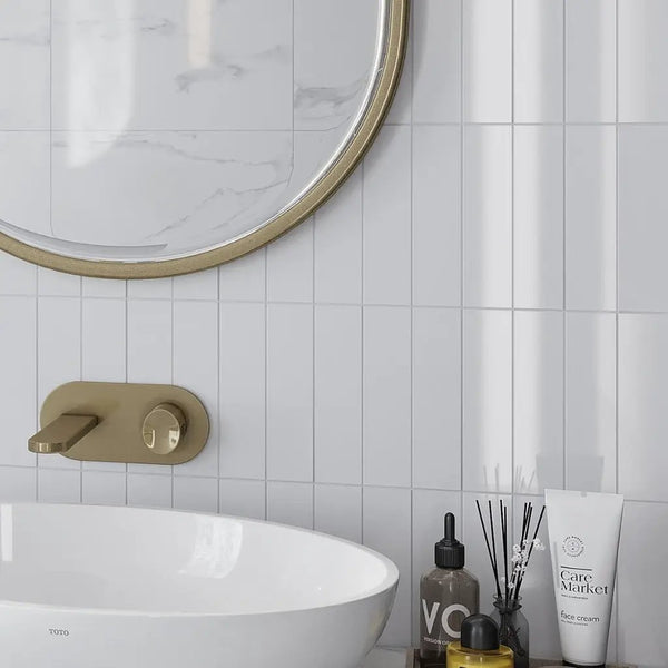 White 2x8 Glossy Ceramic Subway Tile (60 pack, 6.46 sq ft/case)