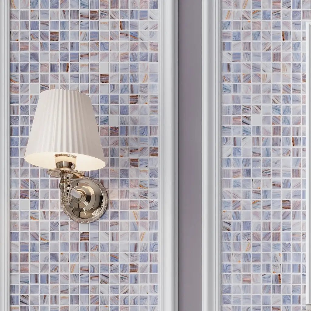 Manatee Blue 12x12 Glossy Uniform Square Glass Mosaic Tile (20 pack, 20 sq ft/case) by Apollo Tile
