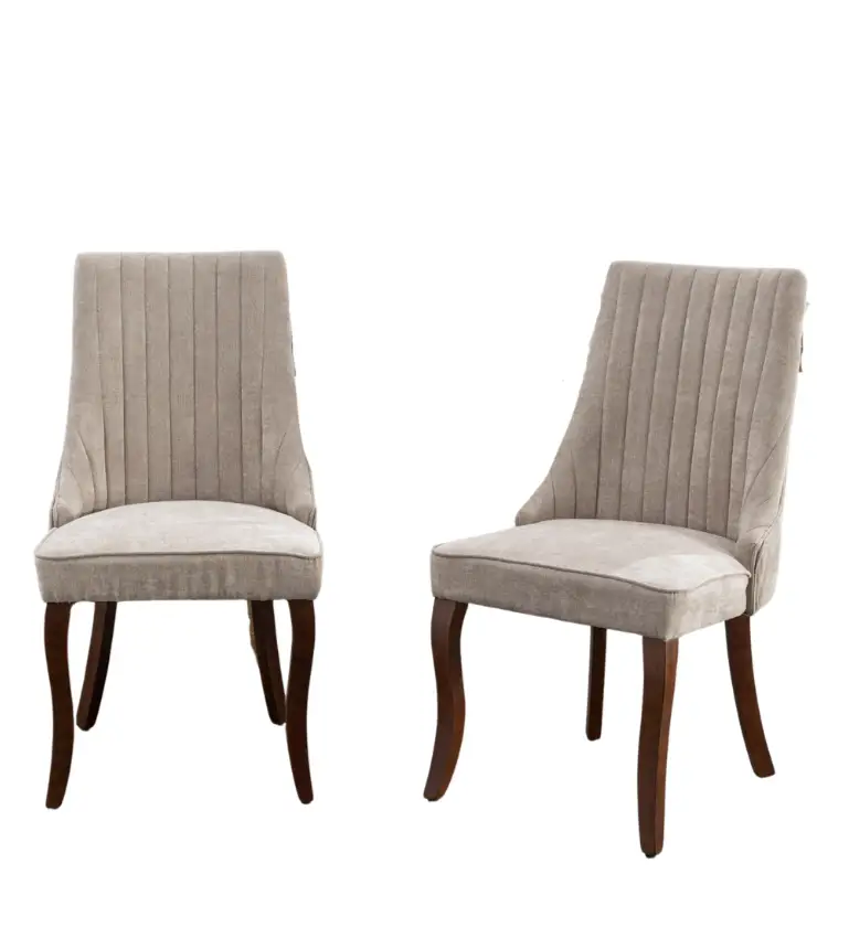 Set of 2 Rayon Cloth Flocking Linen Dining Chairs by BLAKHOM