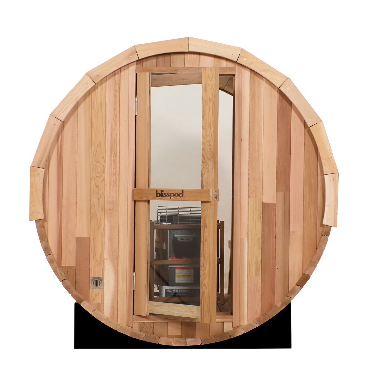 Blisspod | Prague | Canadian Red Cedar Outdoor Steam Barell Sauna | Full Glass Back, photo 5 of 13