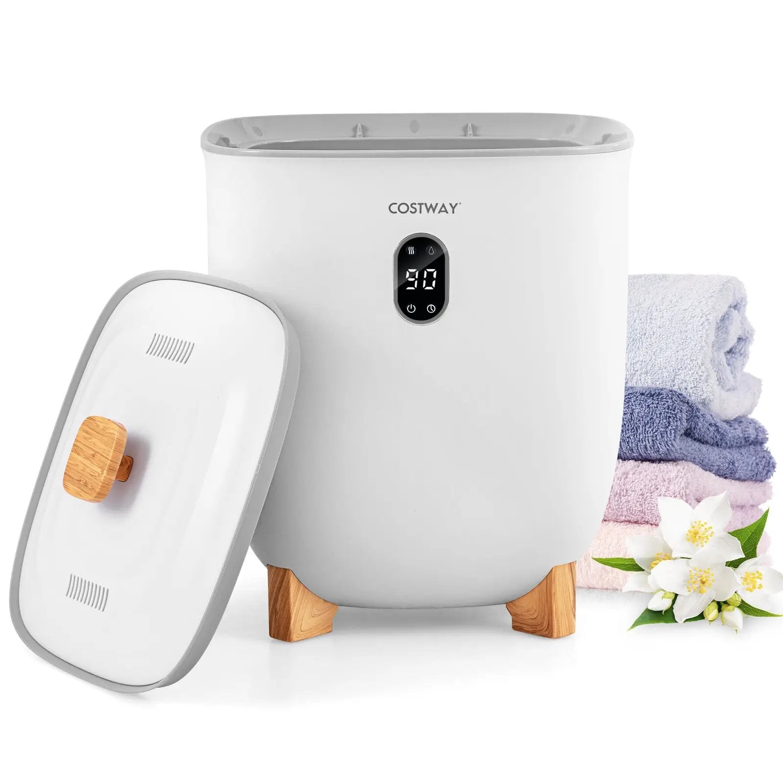 20L Towel Warmer Bucket with PTC Air Heater for Rapid and Even Heating-White by DirectDeals