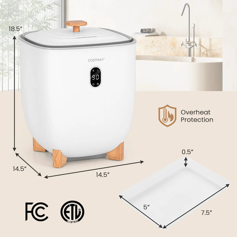 20L Towel Warmer Bucket with PTC Air Heater for Rapid and Even Heating-White by DirectDeals