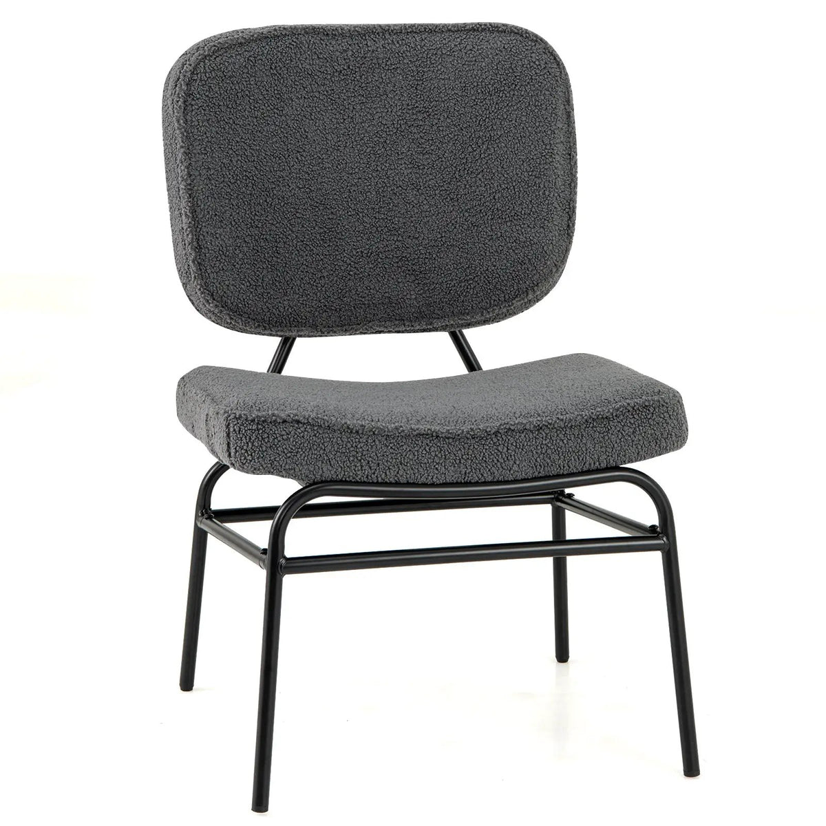 Upholstered Accent Chair Sherpa Reading Chair with Sponge Padding, photo 3 of 9