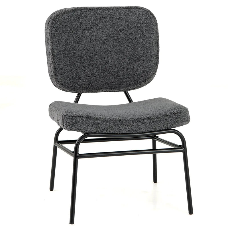 Upholstered Accent Chair Sherpa Reading Chair with Sponge Padding by DirectDeals