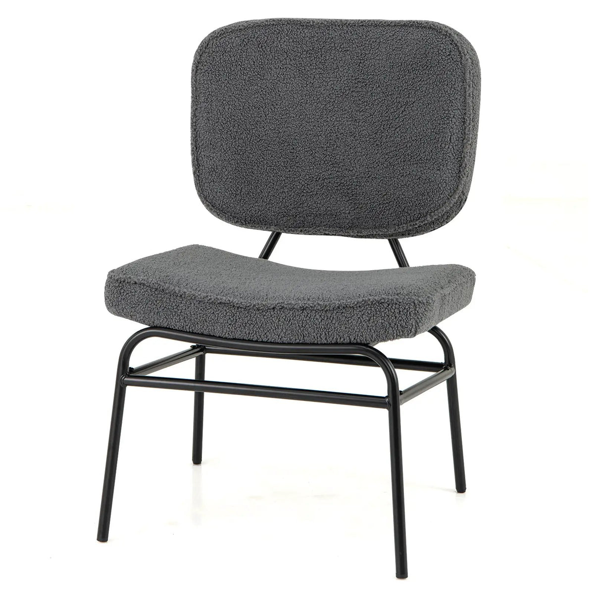 Upholstered Accent Chair Sherpa Reading Chair with Sponge Padding, photo 4 of 9