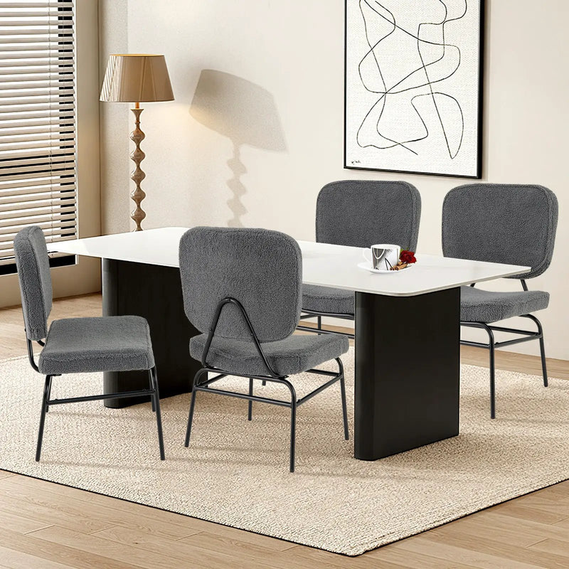 Upholstered Accent Chair Sherpa Reading Chair with Sponge Padding by DirectDeals