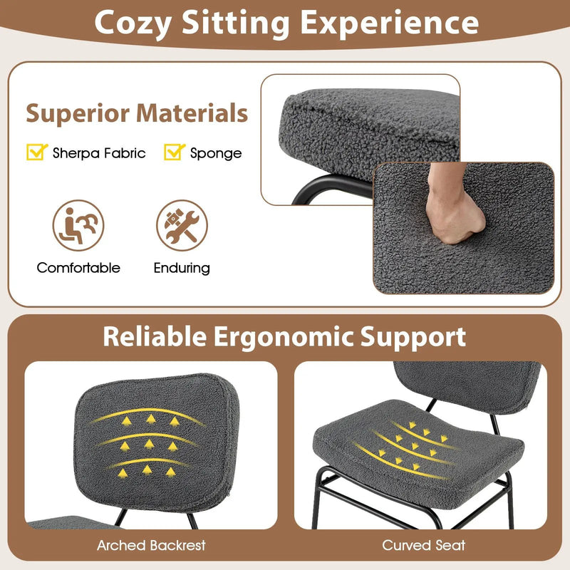 Upholstered Accent Chair Sherpa Reading Chair with Sponge Padding by DirectDeals