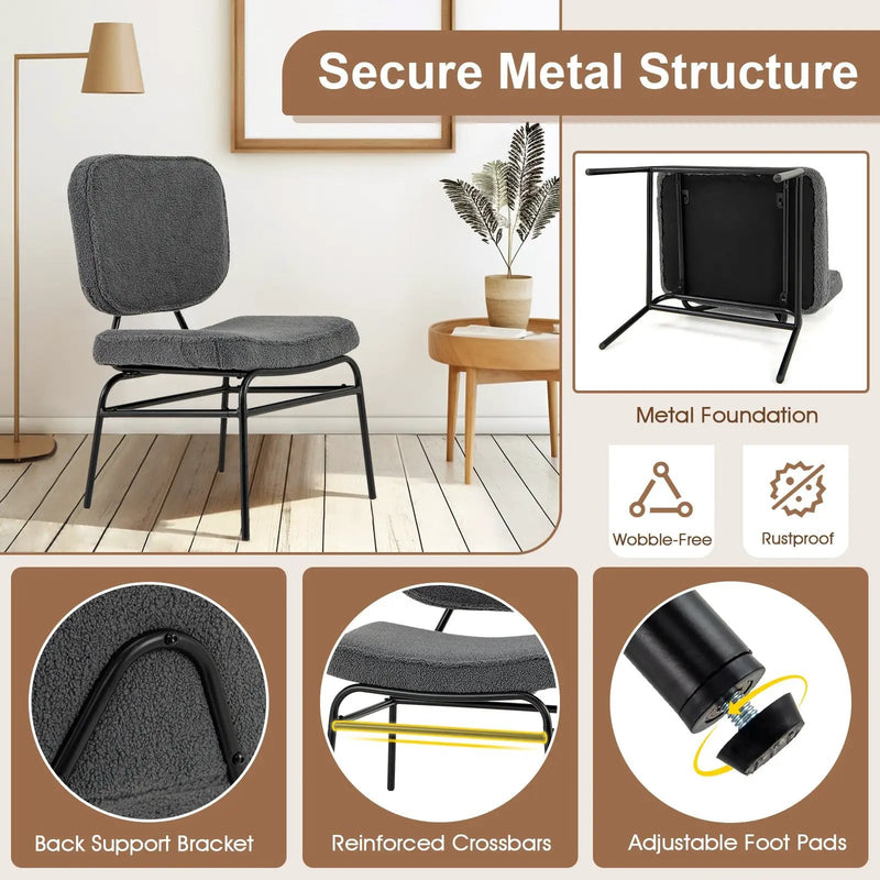 Upholstered Accent Chair Sherpa Reading Chair with Sponge Padding by DirectDeals