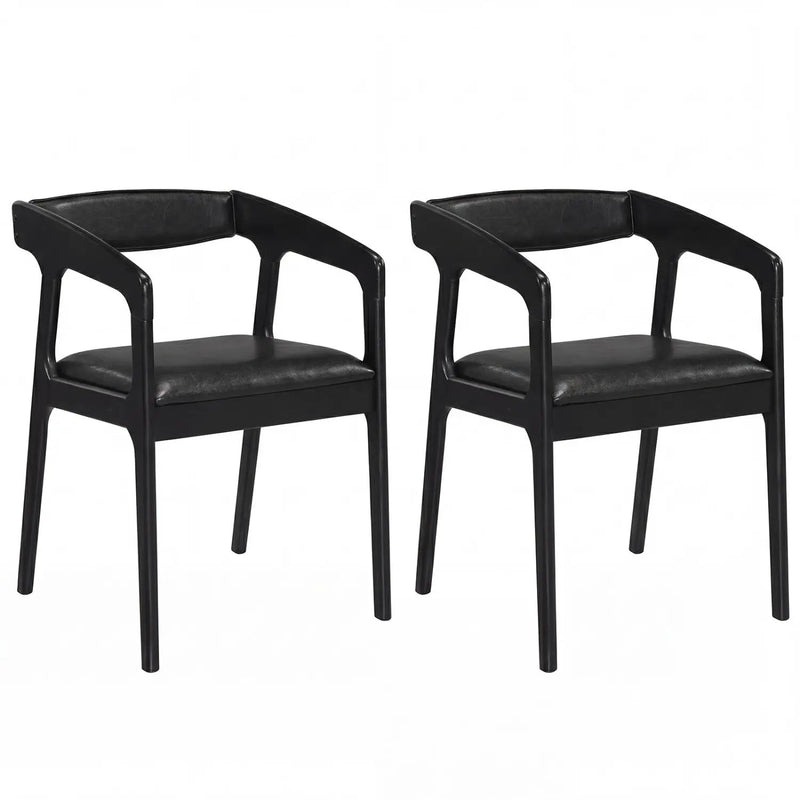 Upholstered Armchairs Set of 2 with Cozy Backrest and Padded Seat Cushion-Brown by DirectDeals