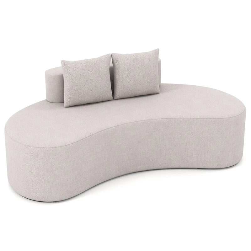 Upholstered Curved Sofa with 2 Cozy Pillows by DirectDeals