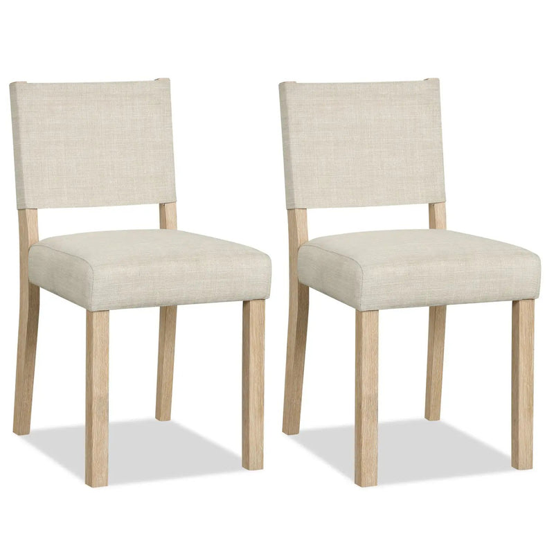 Upholstered Dining Chairs Set of 2 with Rubber Wood Legs by DirectDeals