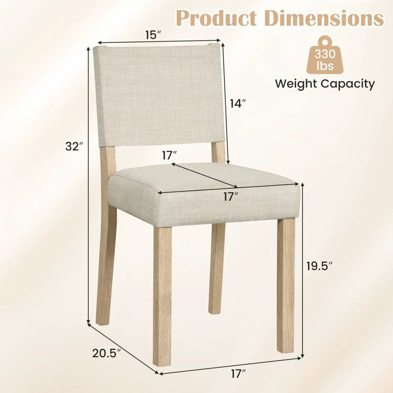 Upholstered Dining Chairs Set of 4 with Rubber Wood Legs by DirectDeals