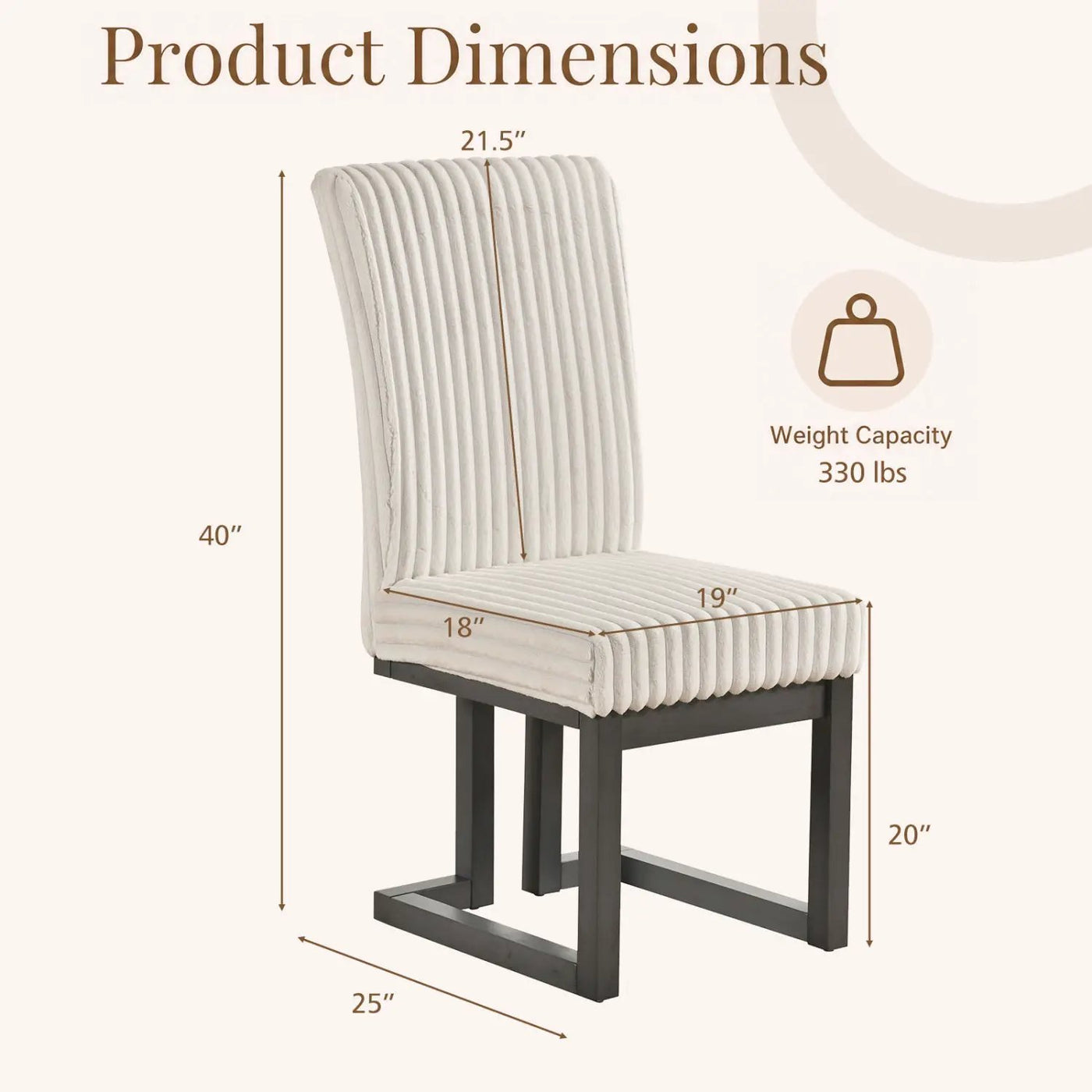 Upholstered Dining Chairs Set of 2 with Rubber Wood Legs by DirectDeals
