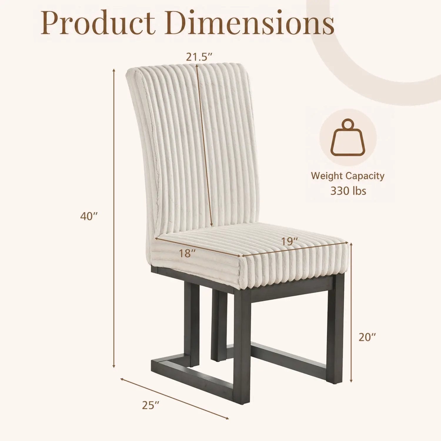 Upholstered Dining Chairs Set of 2 with Rubber Wood Legs by DirectDeals