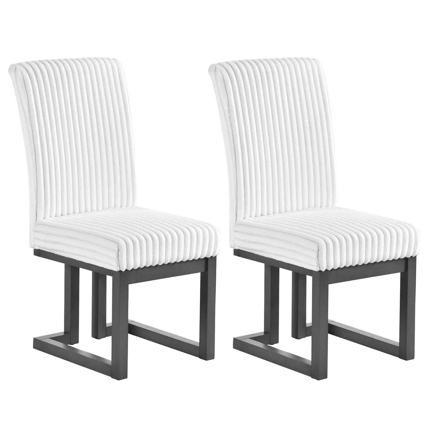 Upholstered Dining Chairs Set of 2 with Rubber Wood Legs by DirectDeals