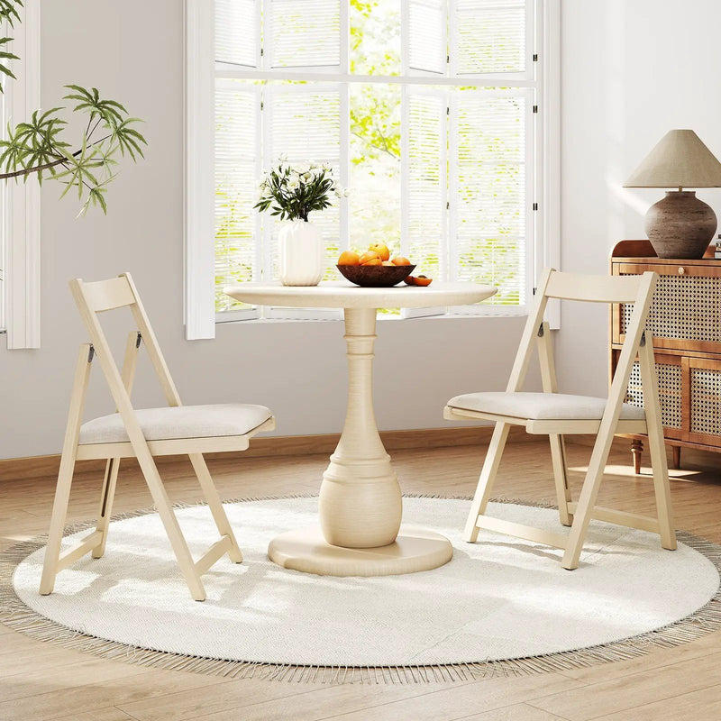 Folding Upholstered Dining Chair Set of 4 with Curved Backrest by DirectDeals