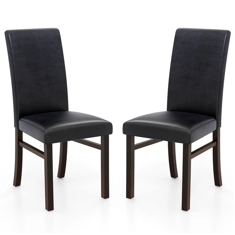 Upholstered Dining Chairs Set of 2 with Solid Rubber Wood Legs by DirectDeals