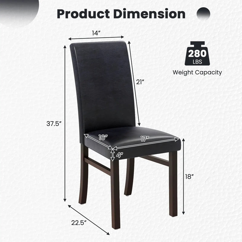 Upholstered Dining Chairs Set of 2 with Solid Rubber Wood Legs by DirectDeals