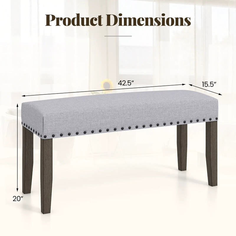 42.5 Inch Upholstered Entryway Bench End of Bed Bench-Gray by DirectDeals