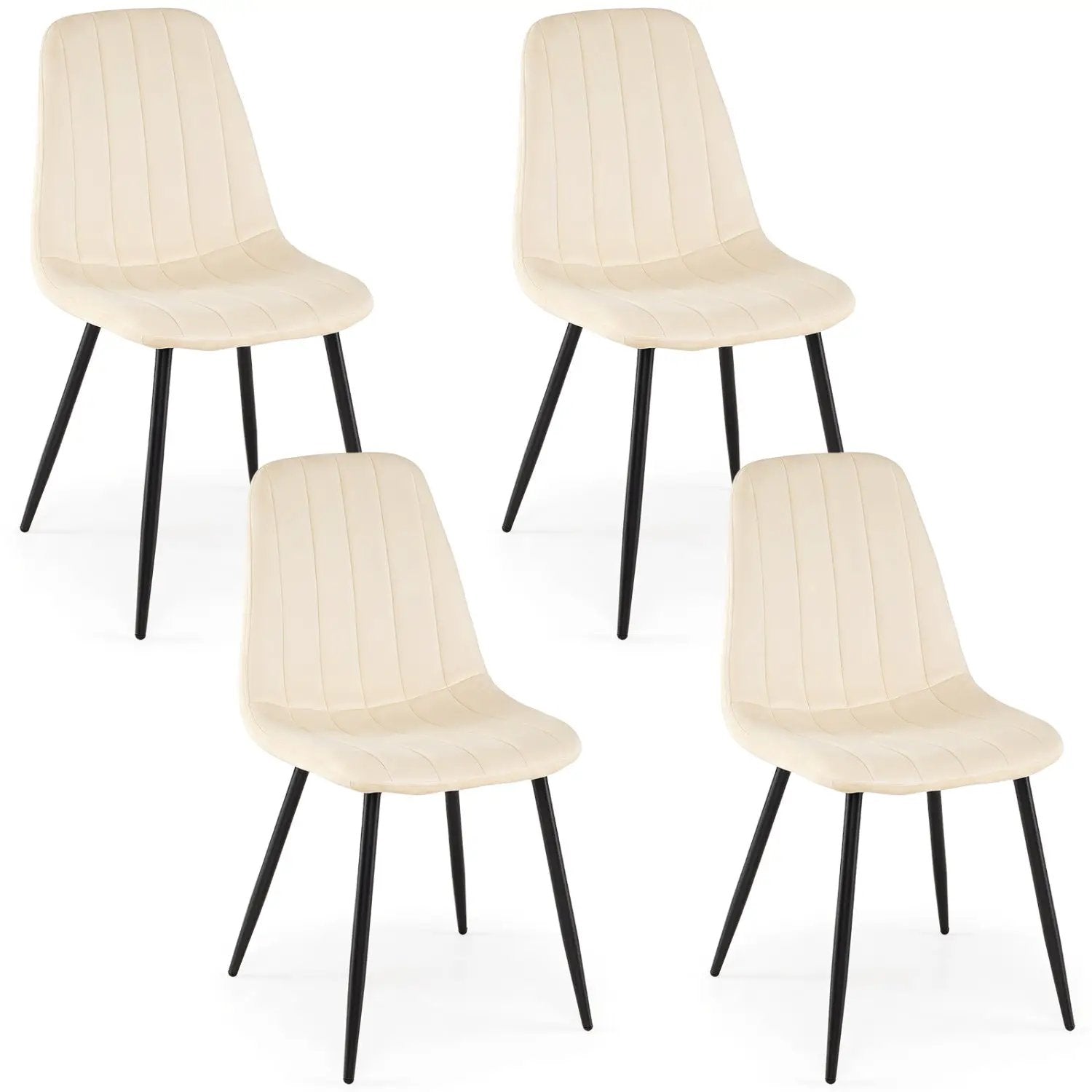 Upholstered Dining Chairs Set of 4 with Metal Legs by DirectDeals