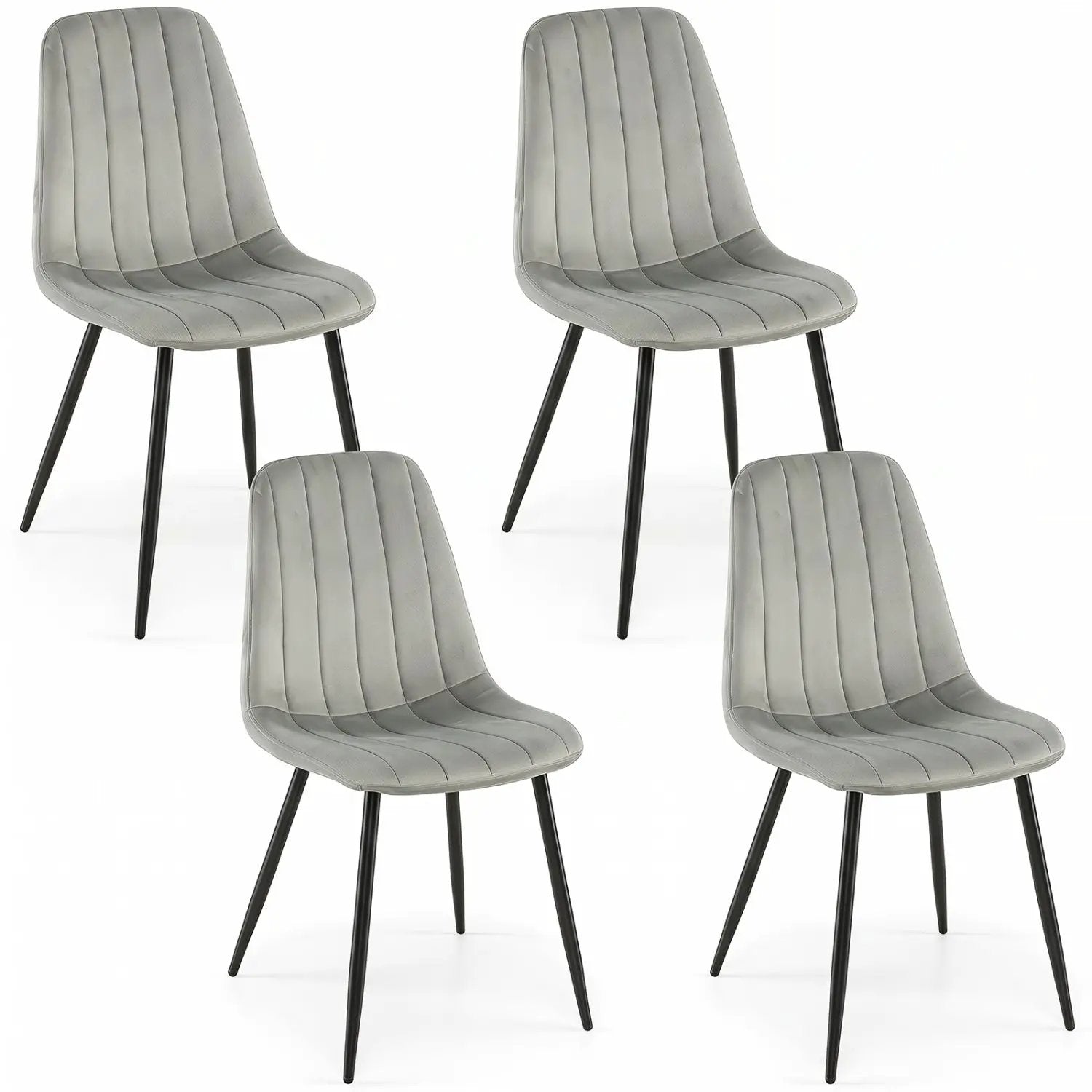 Upholstered Dining Chairs Set of 4 with Metal Legs by DirectDeals
