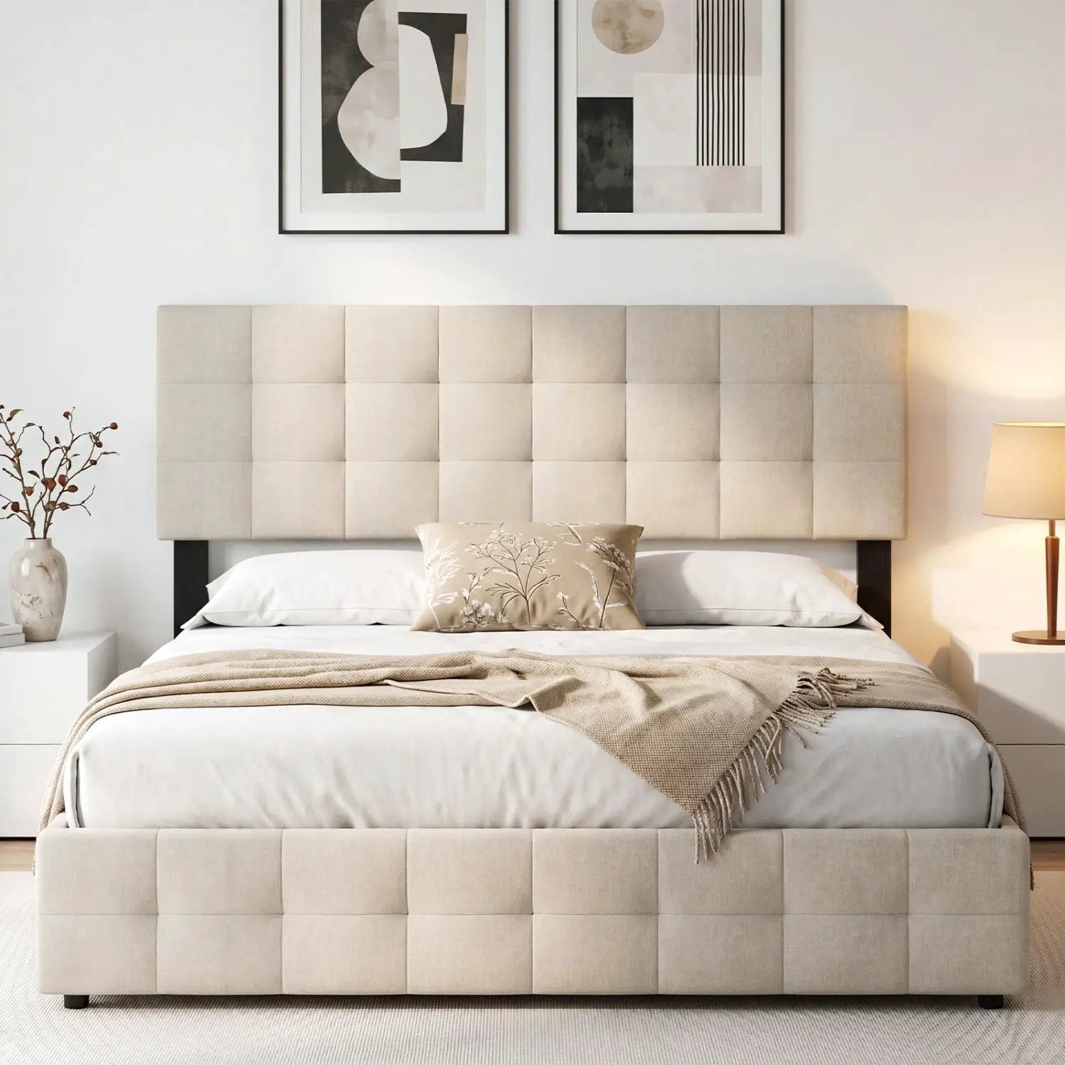 Upholstered Headboard Queen/Full Size with Adjustable Legs by DirectDeals