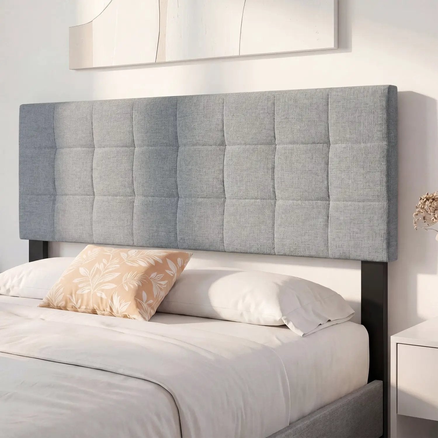 Upholstered Headboard Queen/Full Size with Adjustable Legs by DirectDeals