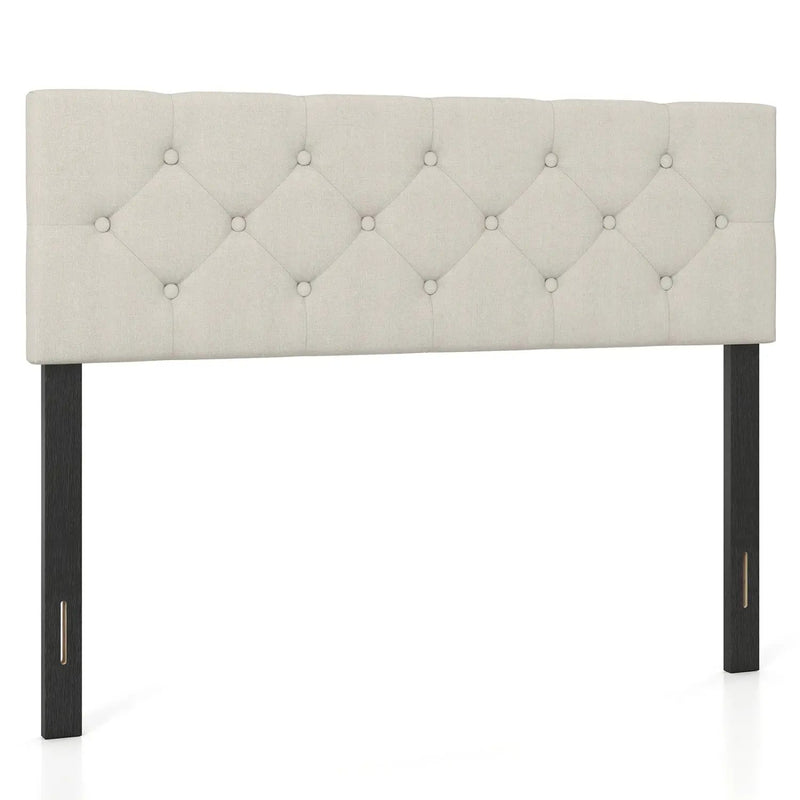 Upholstered Tufted Headboard Queen/Full Size with Adjustable Legs by DirectDeals