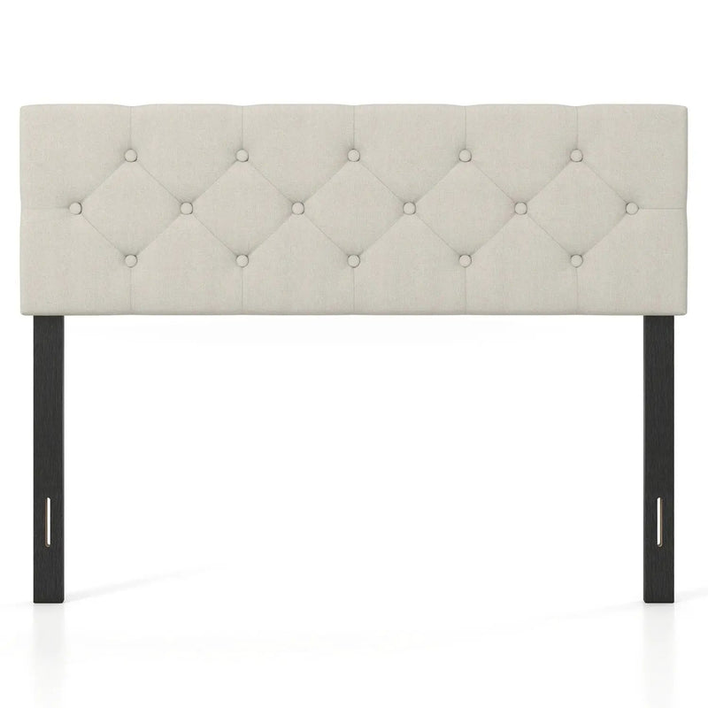 Upholstered Tufted Headboard Queen/Full Size with Adjustable Legs by DirectDeals