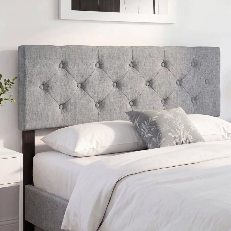 Upholstered Tufted Headboard Queen/Full Size with Adjustable Legs by DirectDeals