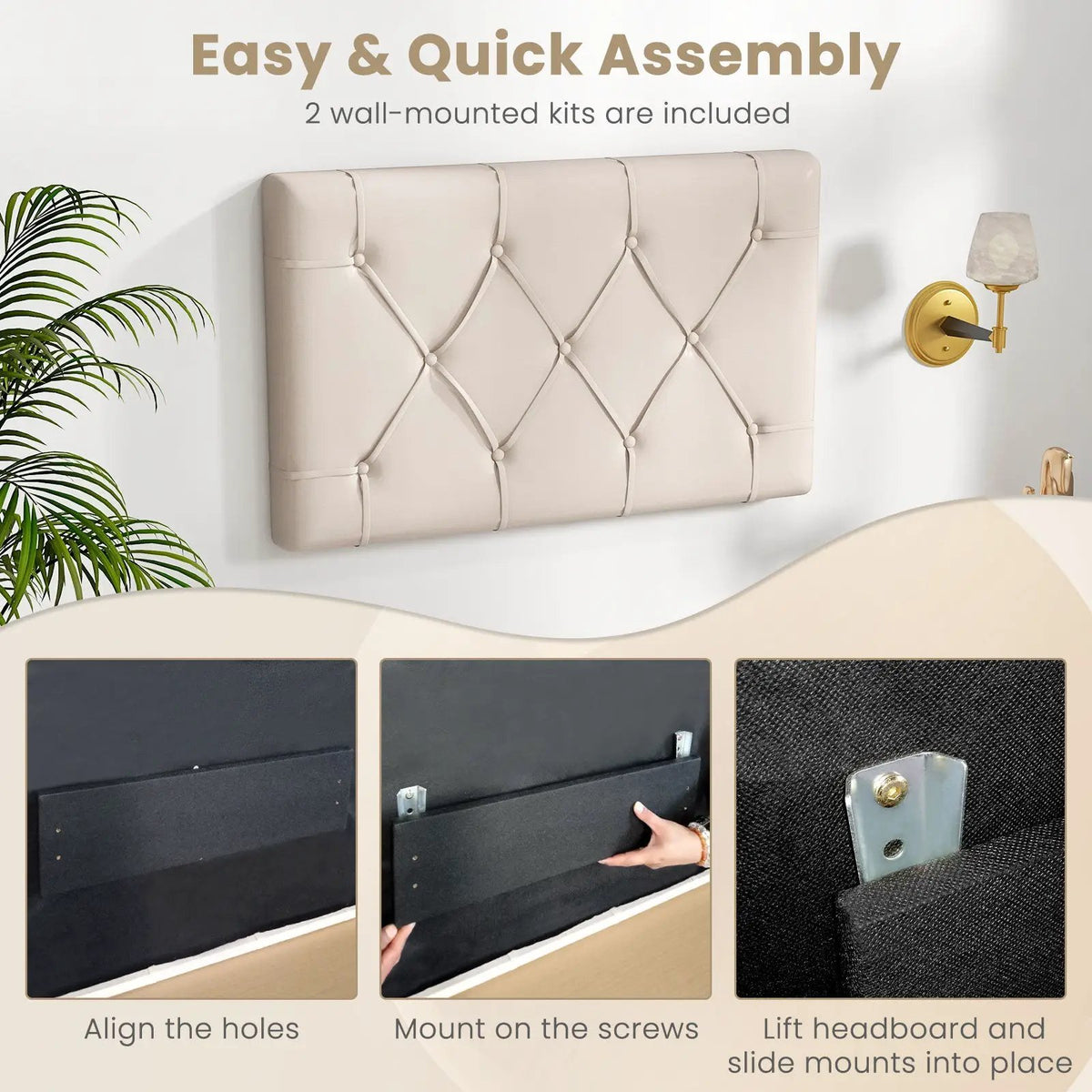 Upholstered Headboard for Twin Size Bed with Fabric Upholstery, photo 8 of 9