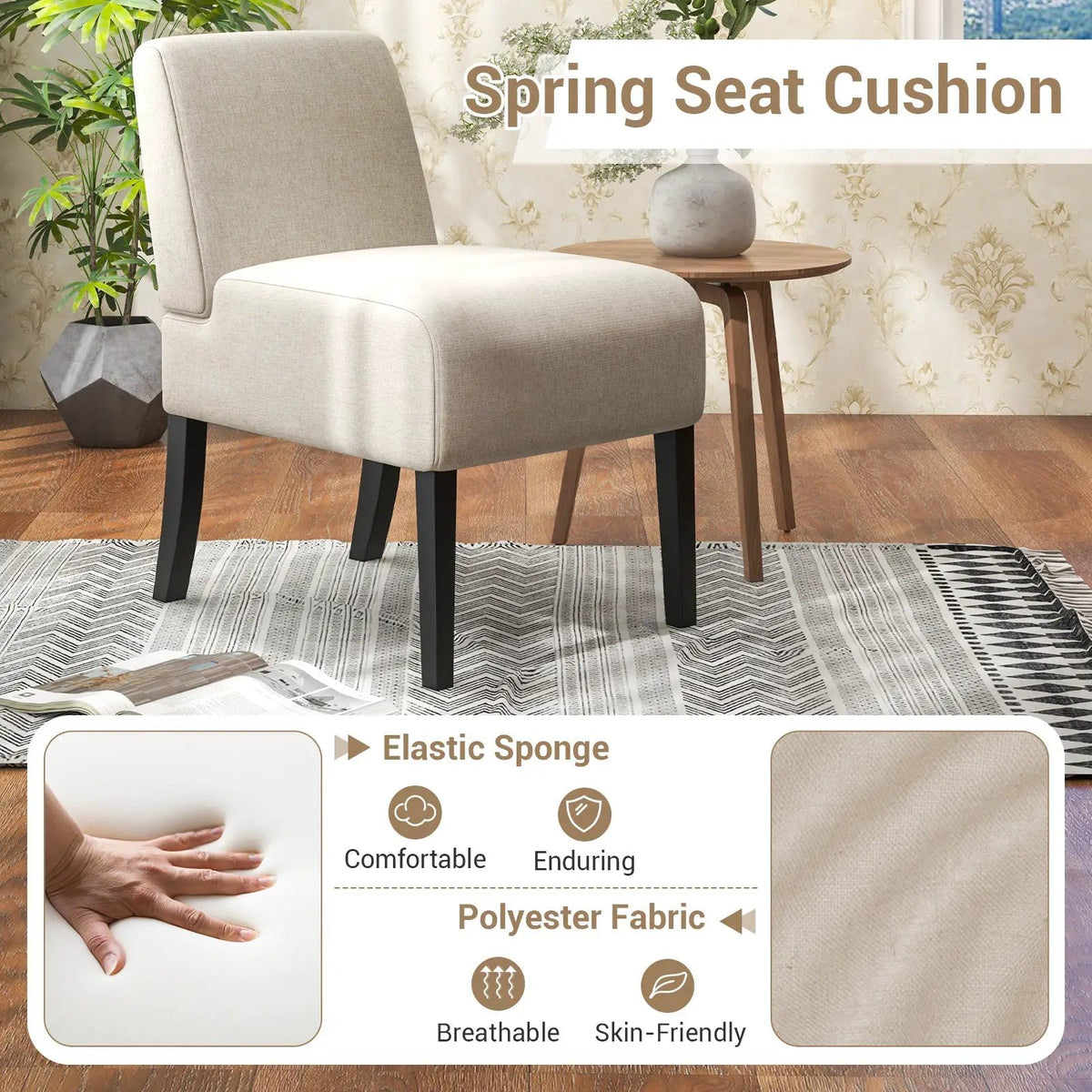 Upholstered Living Room Chair with Rubber Wood Legs, photo 6 of 24