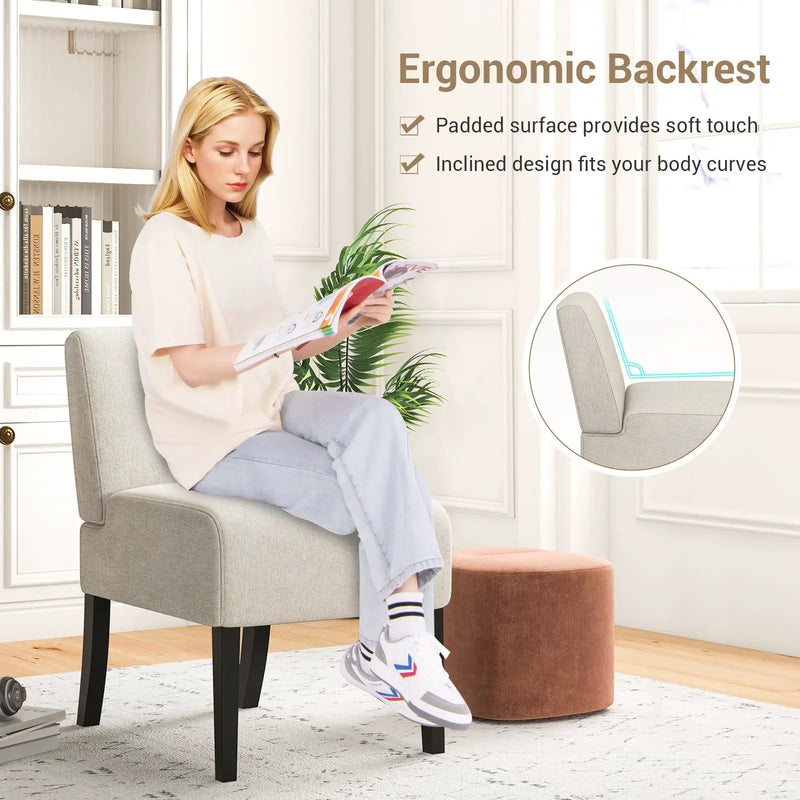 Upholstered Living Room Chair with Rubber Wood Legs by DirectDeals