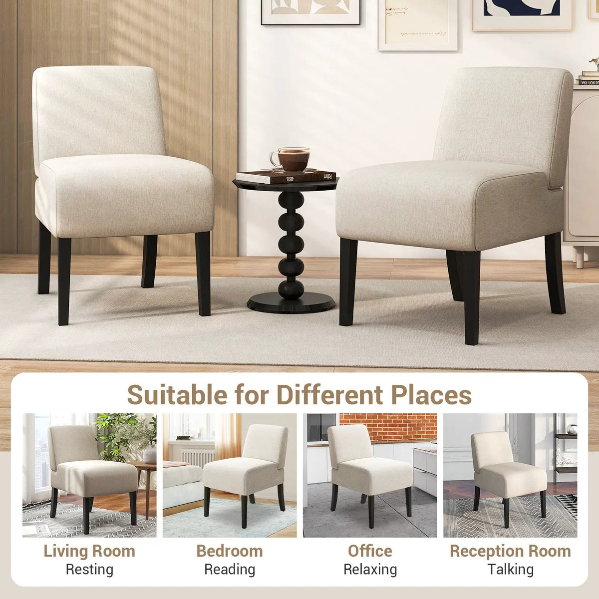 Upholstered Living Room Chair with Rubber Wood Legs, photo 9 of 24