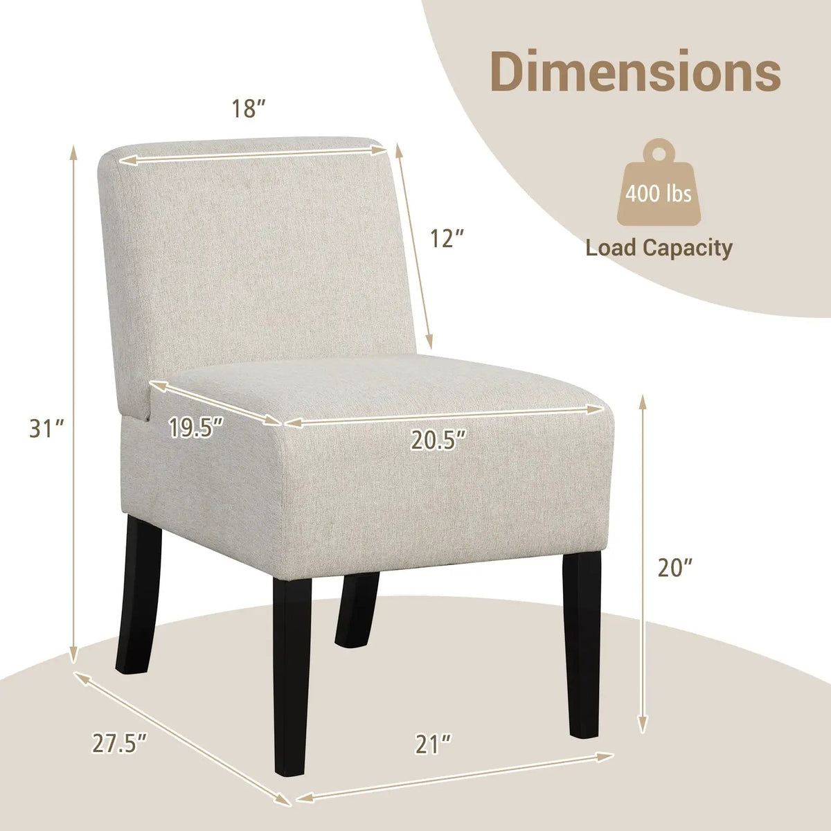 Upholstered Living Room Chair with Rubber Wood Legs, photo 5 of 24