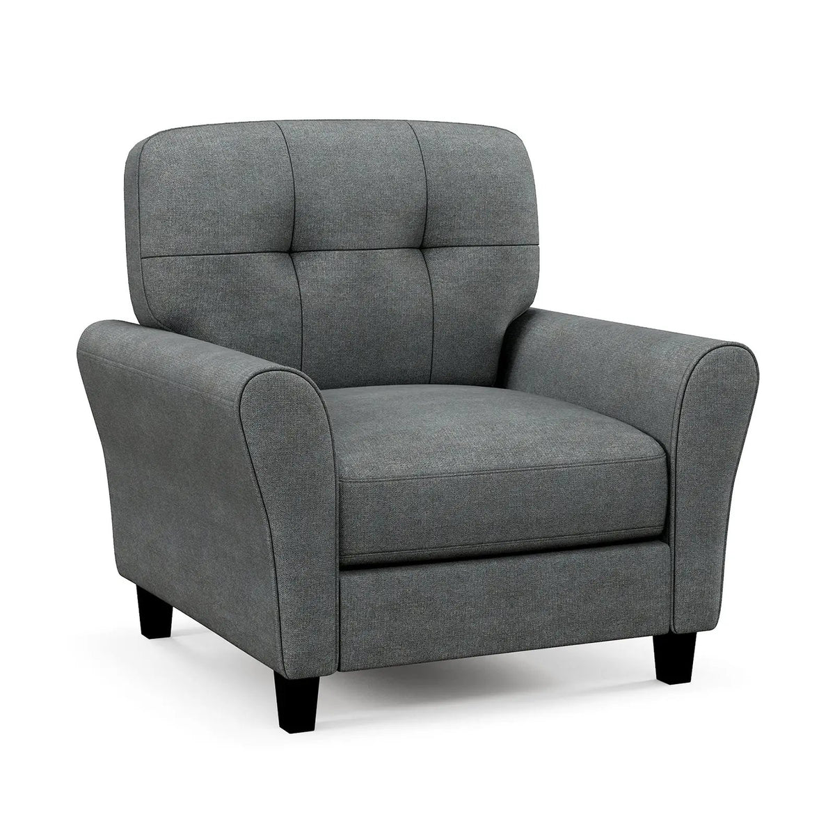 Modern Upholstered Accent Chair with Rubber Wood Legs, photo 3 of 9