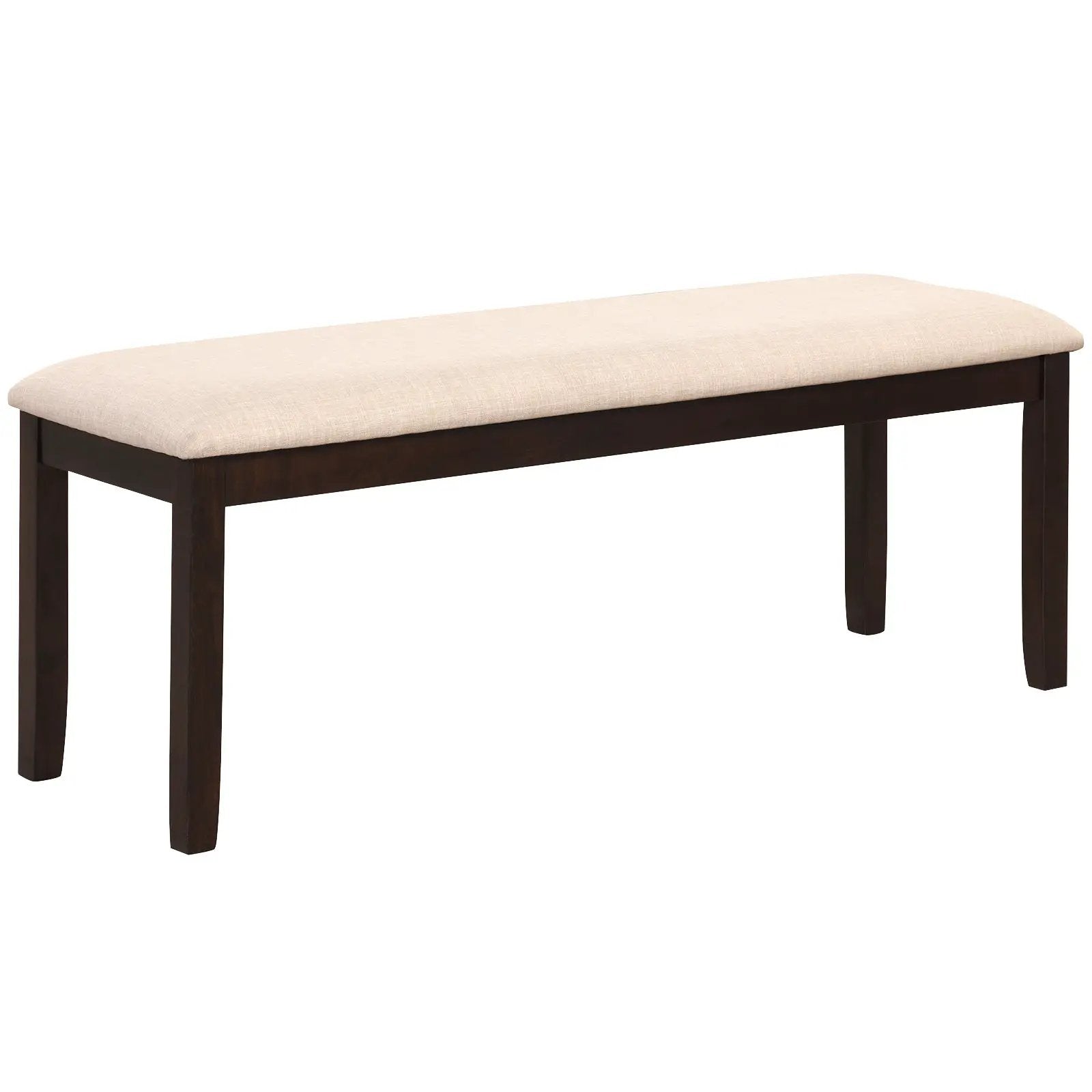 Upholstered Ottoman Bench with Padded Cushion-Beige by DirectDeals
