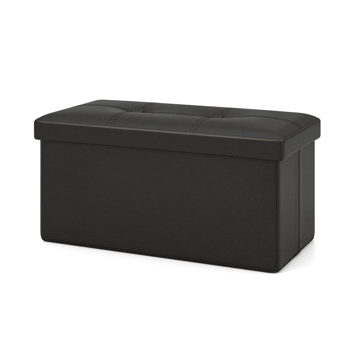 Upholstered Rectangle Footstool with PVC Leather Surface and Storage Function, photo 11 of 24
