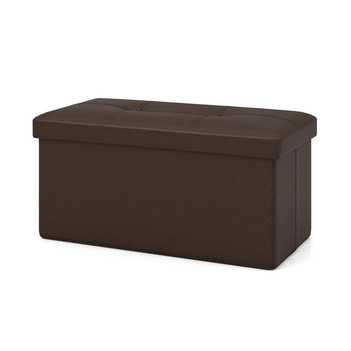 Upholstered Rectangle Footstool with PVC Leather Surface and Storage Function, photo 10 of 24