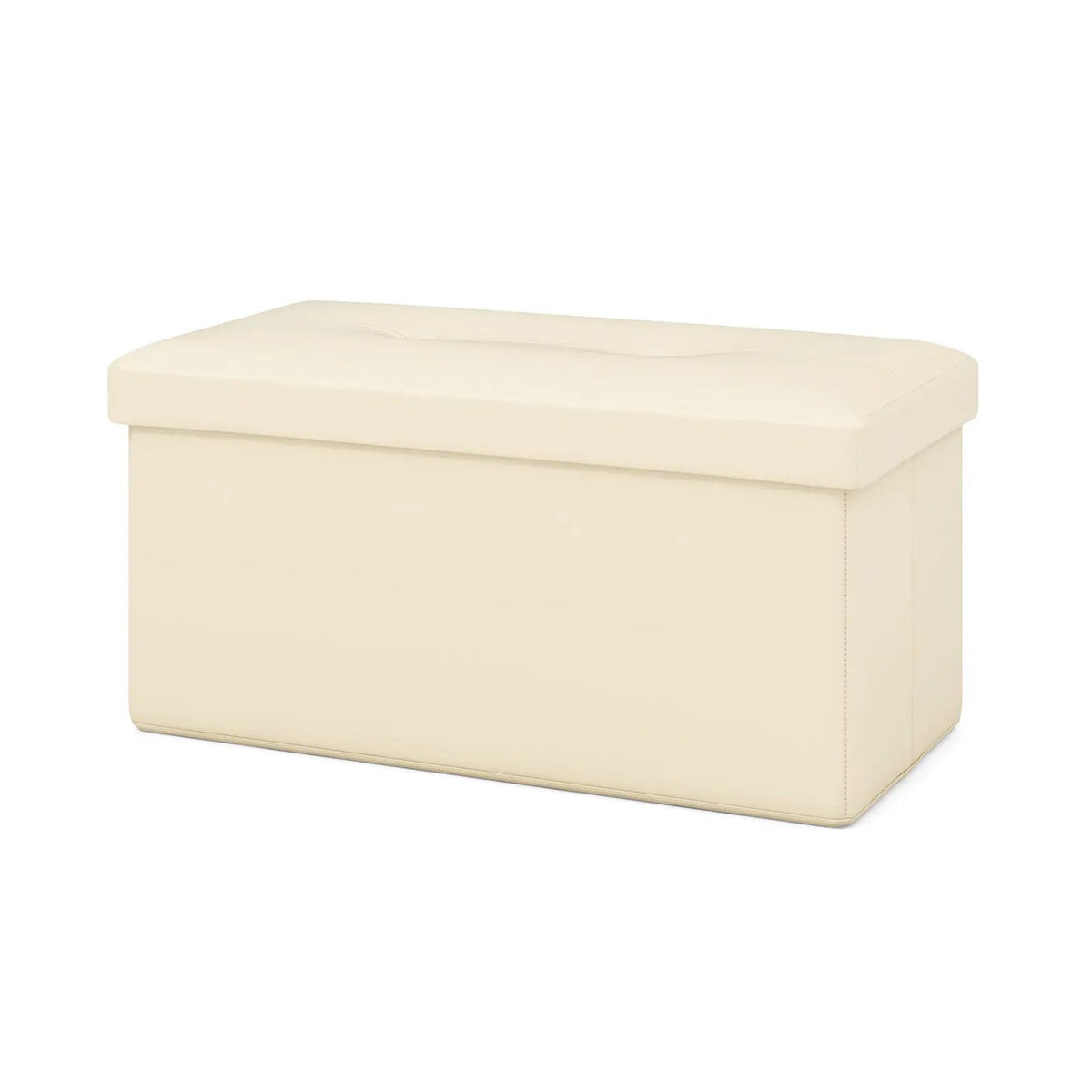Upholstered Rectangle Footstool with PVC Leather Surface and Storage Function, photo 12 of 24