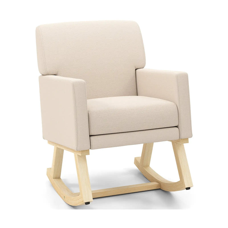 Upholstered Rocking Chair with and Solid Wood Base by DirectDeals