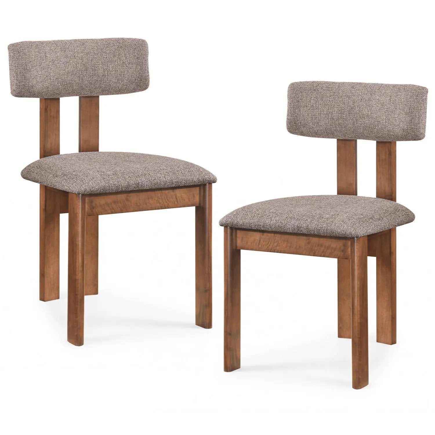 Upholstered Rubber Wood Dining Chairs Set of 2 with Curved Backrest by DirectDeals