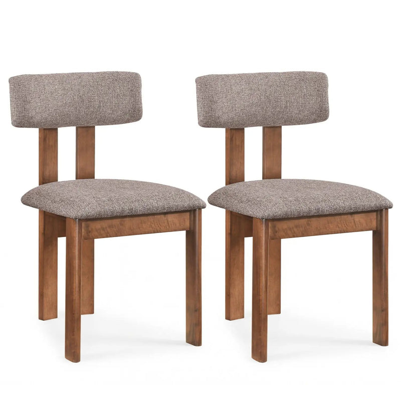 Upholstered Rubber Wood Dining Chairs Set of 2 with Curved Backrest by DirectDeals