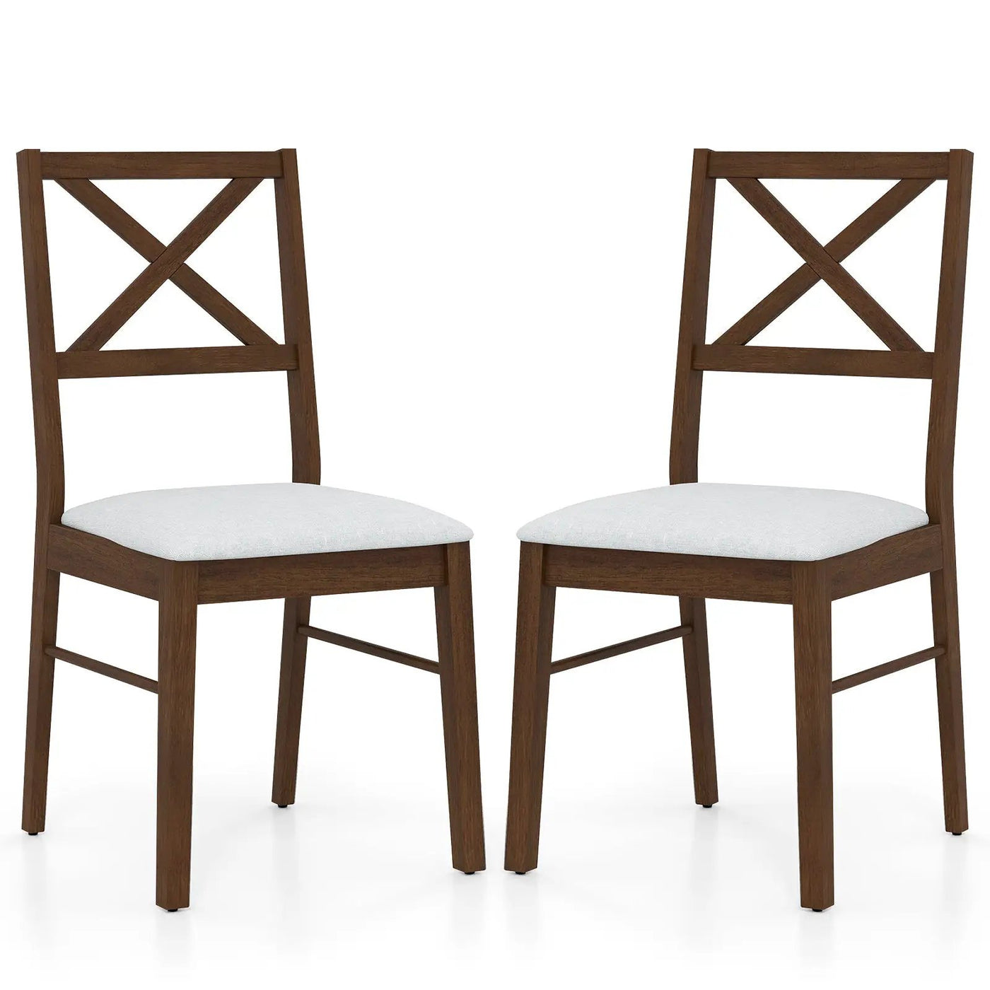 Upholstered Side Dining Chairs Set of 2 with Rubber Wood Frame by DirectDeals
