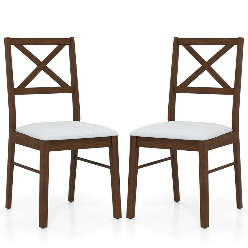 Upholstered Side Dining Chairs Set of 2 with Rubber Wood Frame by DirectDeals