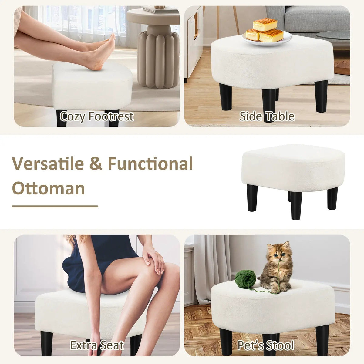 Upholstered Teddy Velvet Club Barrel Chair with Ottoman with Footrest, photo 8 of 10