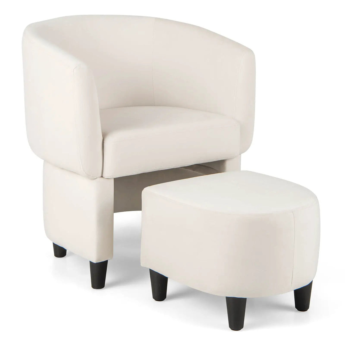 Upholstered Velvet Barrel Chair with Ottoman, photo 5 of 16