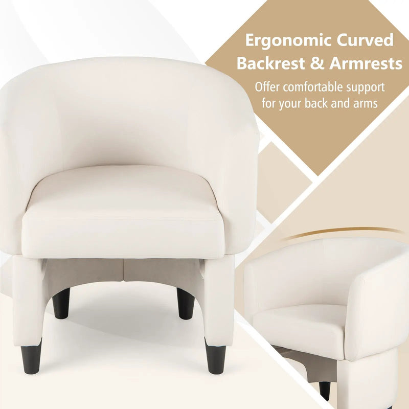 Upholstered Velvet Barrel Chair with Ottoman by DirectDeals